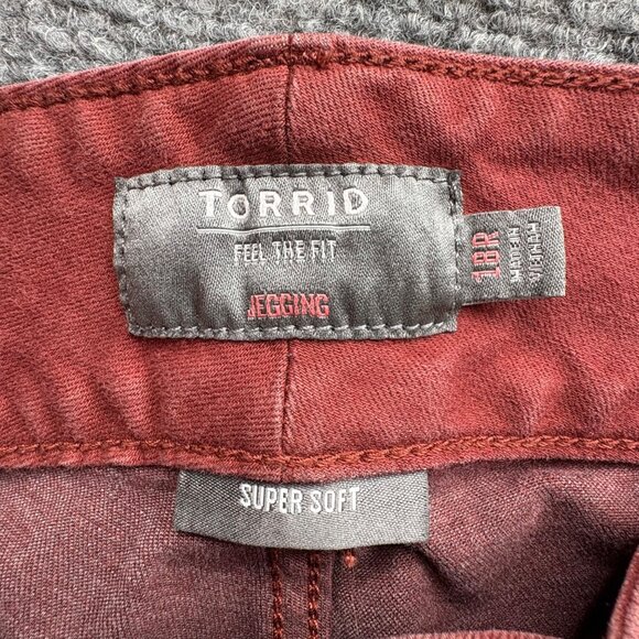 Torrid Jeggings Womens 18R Rust Zipper Accents Super Soft Skinny Jeans Moto Tech - Picture 5 of 16